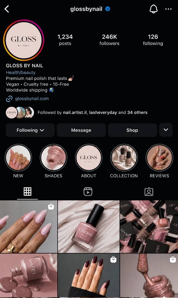 Instagram page